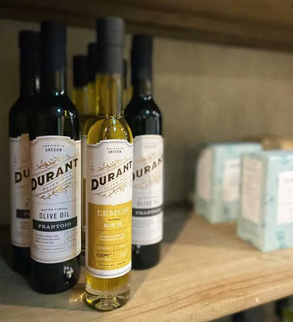 Durant Olive Oil in the Wine Barn at Middleground Farms